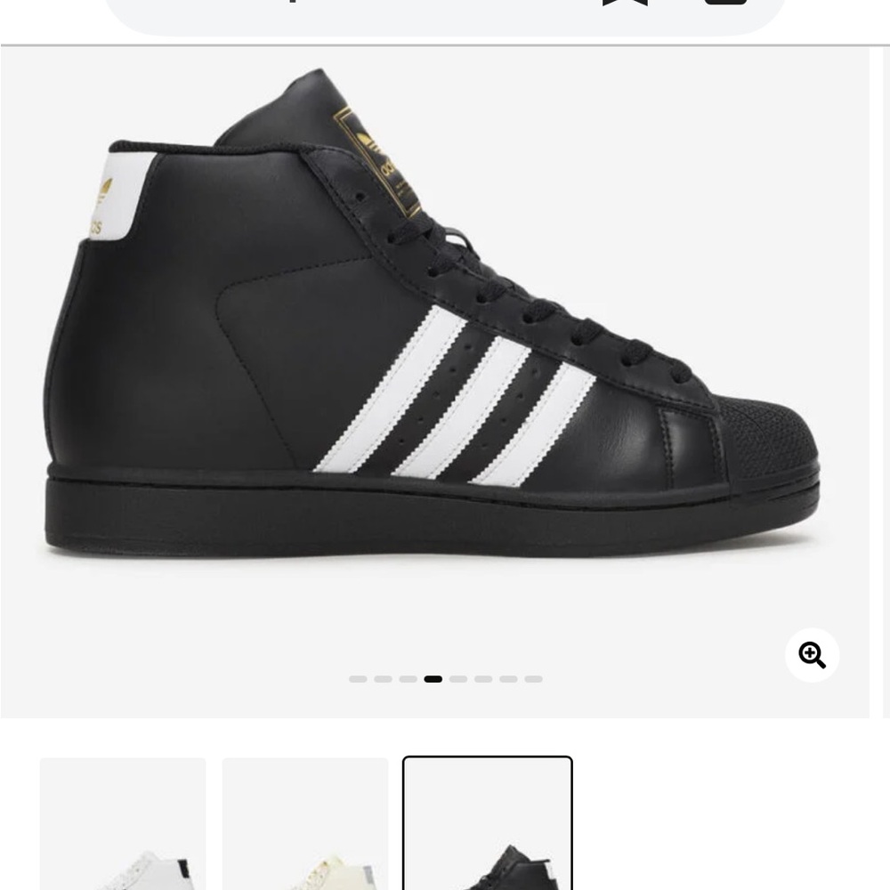 Adidas Men's Black and White NWOT High-Top Sneakers with Gold Accents size 15 - Picture 2 of 6